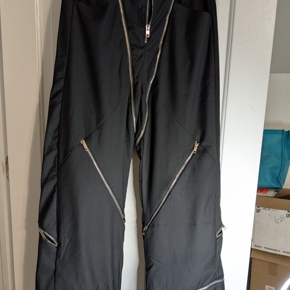 Kate Hewko Zip it Wide Leg Trousers Black S NWT